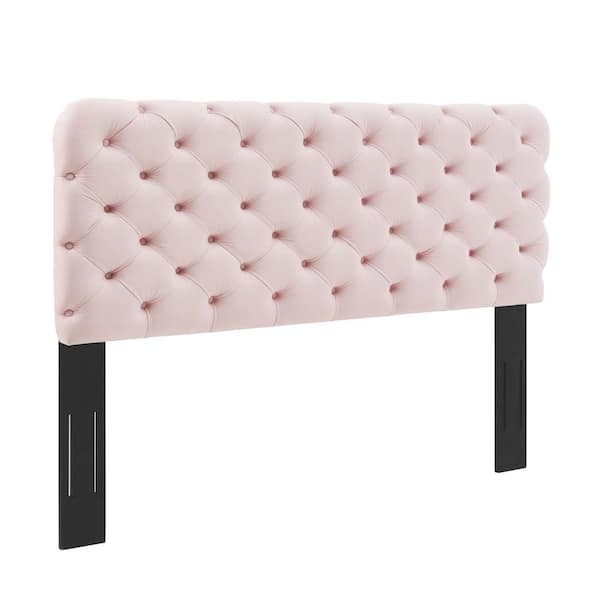 MODWAY Lizzy Tufted in Pink King/California King Performance Velvet Headboard