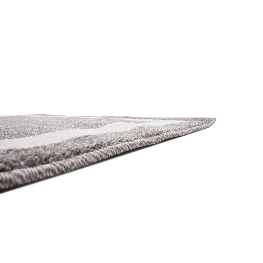 Del Mar Tufted Gray and Ivory Synthetic Indoor Area Rug, 3' 3" x 5' 3"