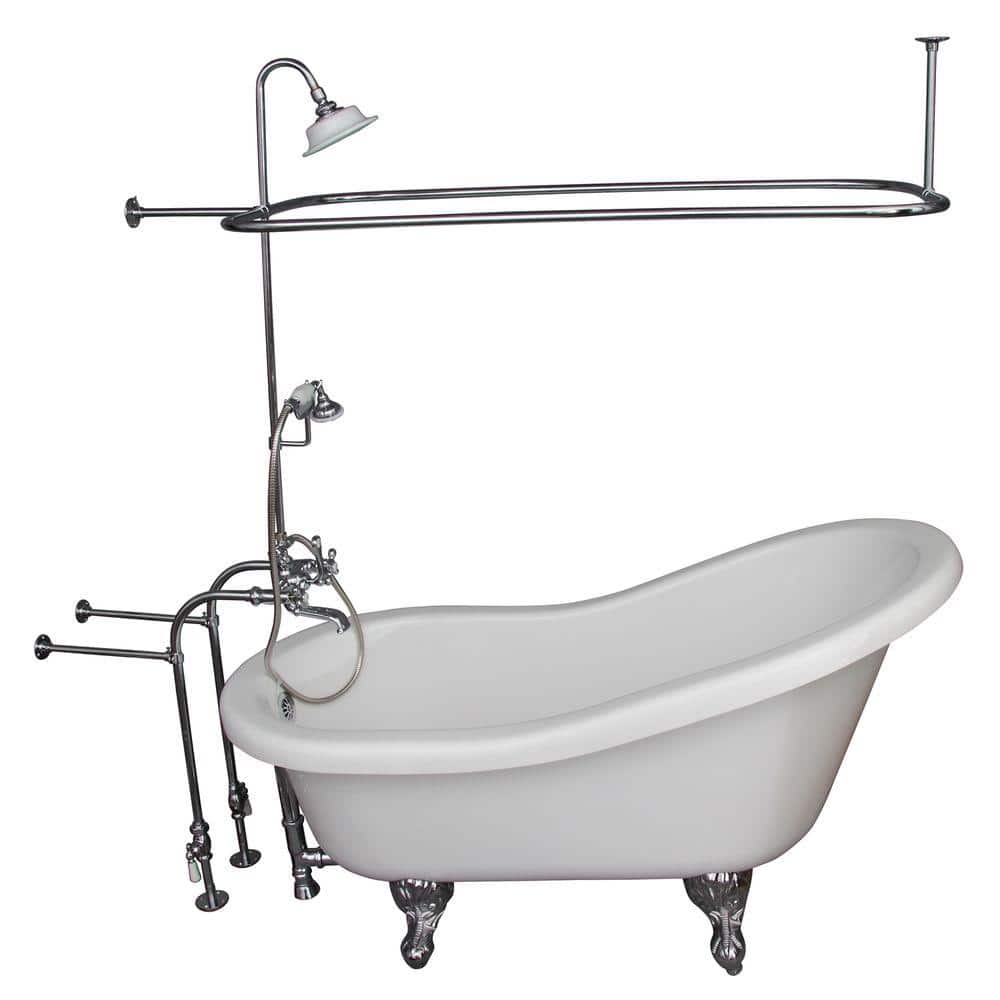Barclay TKADTS60-WBN3 Clawfoot Shower and Soaking Bathtub Combo