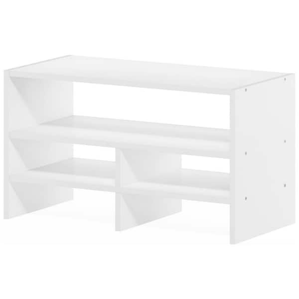 White 16.5 in. x 9.3 in. Wood Modern Desk Display Shelf
