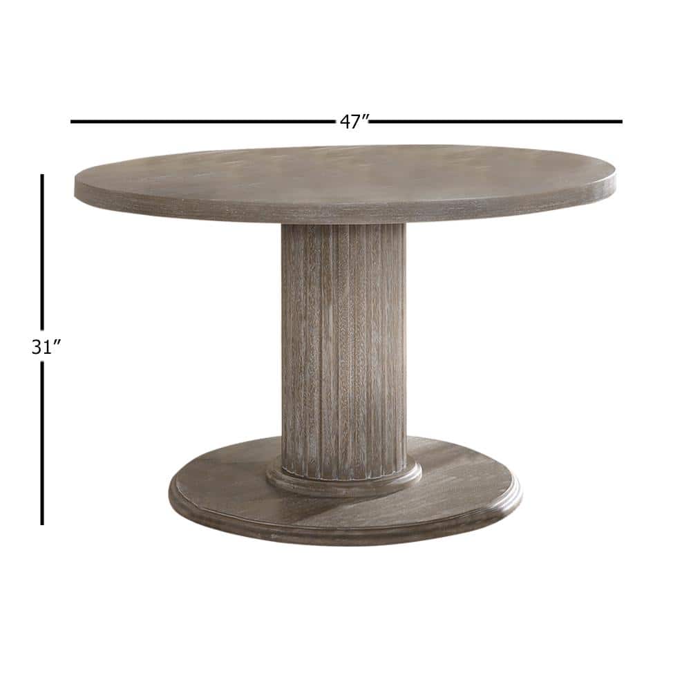 Round Reclaimed Wood Transitional Counter Height Dining Table
