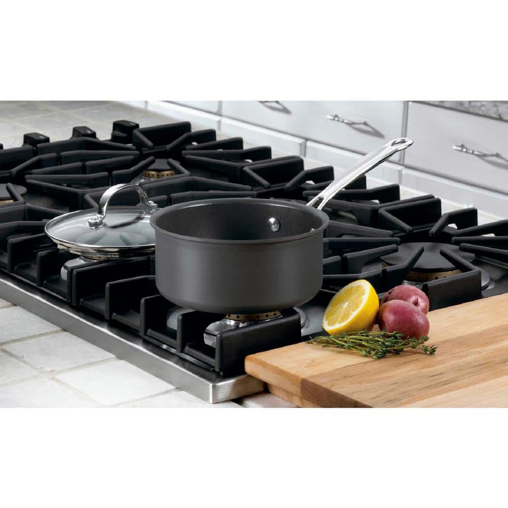 1-Quart Hard Anodized Non-Stick Saucepan with Glass Lid