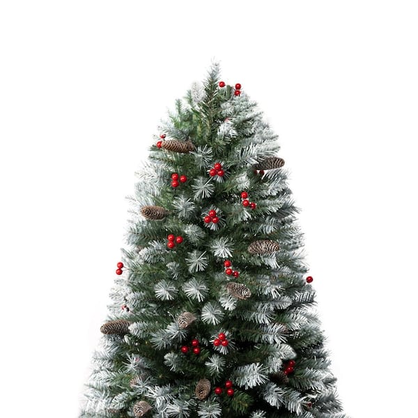 7.5 FT Frosted Sweet Pine Artificial Christmas outlet Tree Decor w/ Cones and Berries