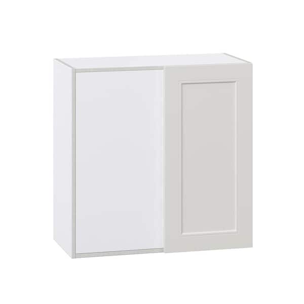 Galveston 30 in. W x 30 in. H x 14 in. D Assembled Wall Blindcorner Right Kitchen Cabinet in Painted Light Gray