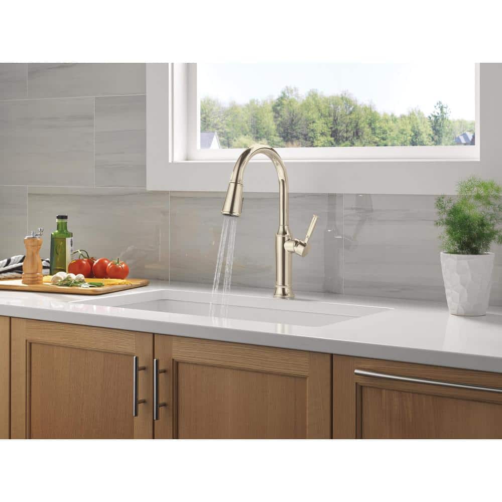 Polished Nickel Single Handle Pull Down Kitchen Faucet