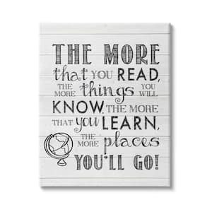 More You Read Quote Rustic Plank Pattern by Lettered and Lined Unframed Print Typography Wall Art 16 in. x 20 in.