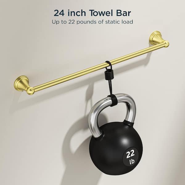 4-Piece Bath Hardware Set with Included Mounting Hardware in Gold