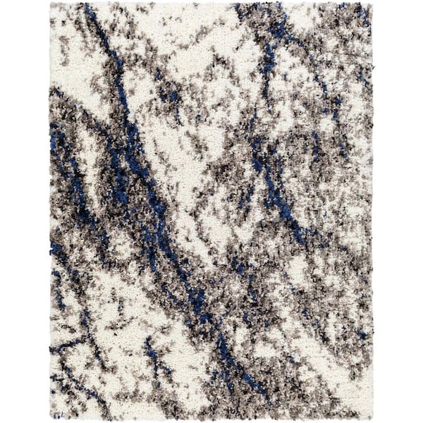 Livabliss Ultra Shag Gray Modern 7 ft. x 10 ft. Indoor Area Rug