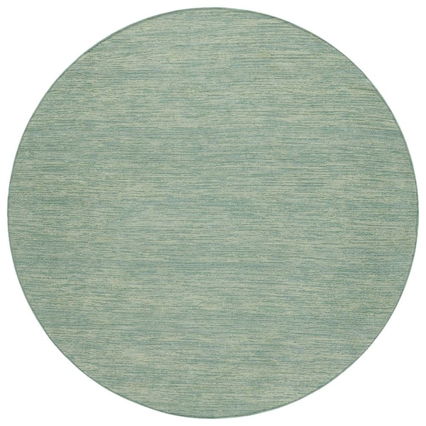SAFAVIEH Montauk 6 ft. x 6 ft. Green Modern Solid Round Area Rug ...