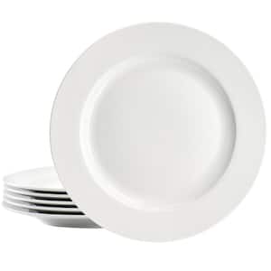 Simply White 6-Piece 11 in. Round Porcelain Dinner Plate Set in White