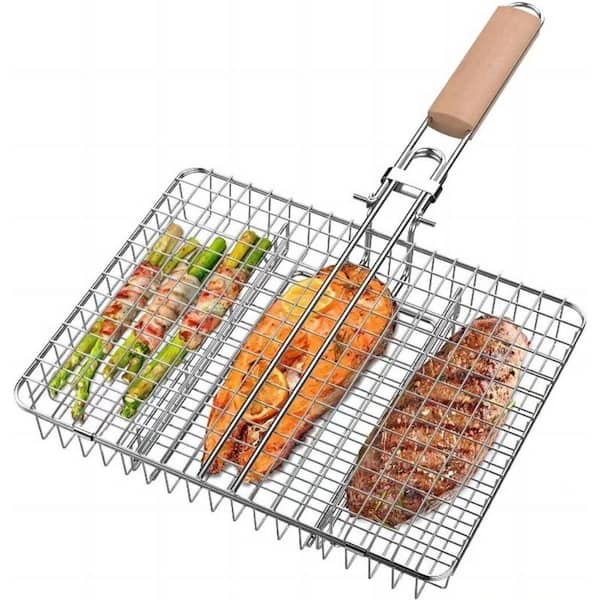 Barbecue Grill Basket, Foldable Non Stick Stainless Steel Wire