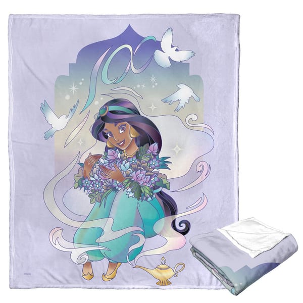 THE NORTHWEST GROUP Disney 100-Silk Touch Multi-Colored Throw Blanket Celebration Jasmine