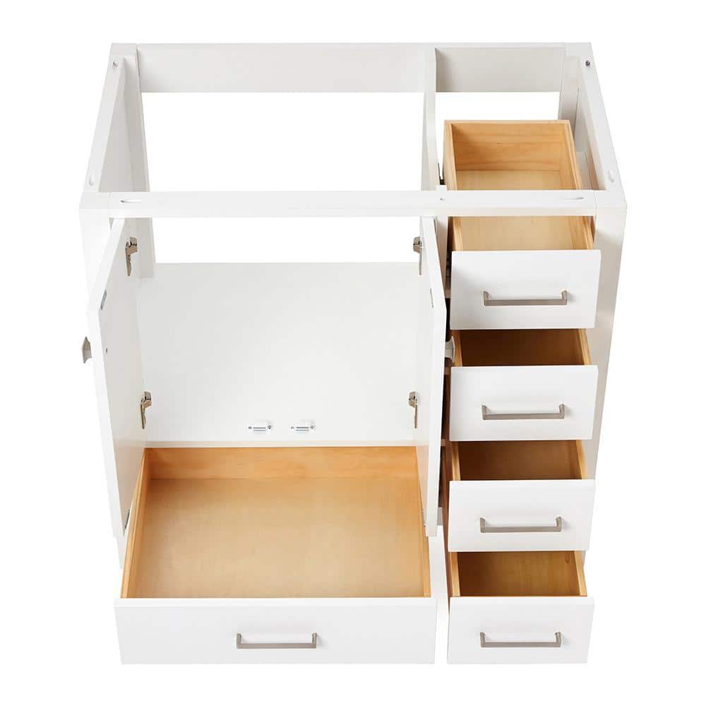 Ariel 36" White Solid Wood Freestanding Vanity Cabinet
