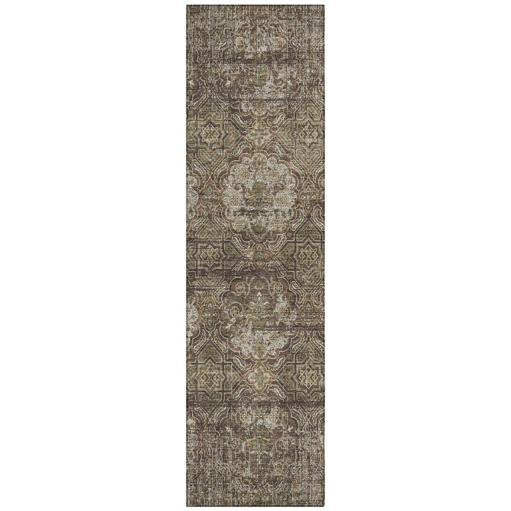 Chantille Machine Washable Indoor/Outdoor Abstract ACN2706 Chocolate 2 ft. x 7 ft. Runner Rug price history on PriceWatchPro
