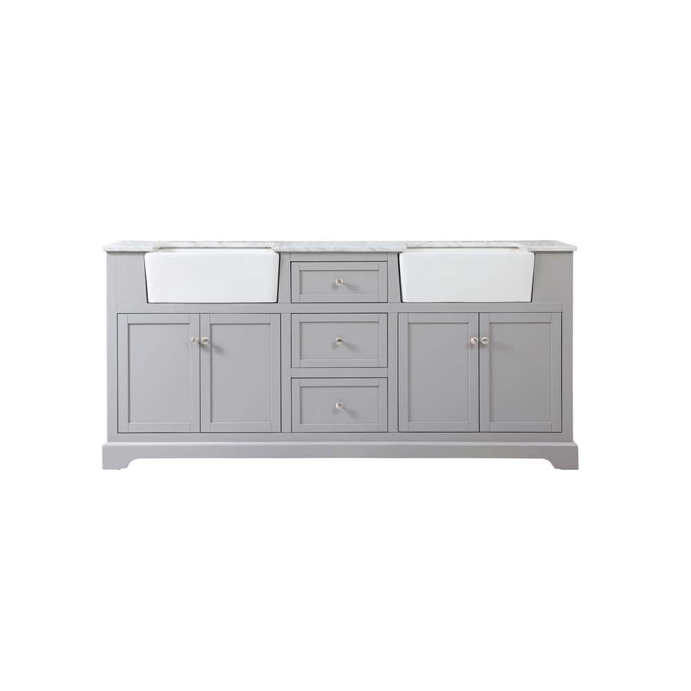 Timeless Home 72 in. W x 22 in. D x 34.75 in. H Double Bathroom Vanity Side