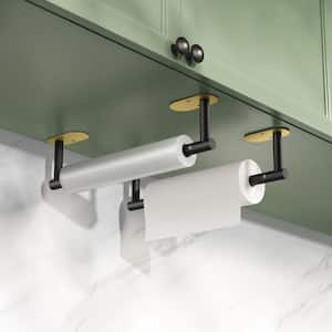 Wall Mount Single Post Toilet Paper Holder in Black Gold