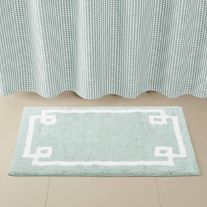 Ethan 24 in. x 40 in. Seafoam Tufted Cotton Rectangle Bath Rug