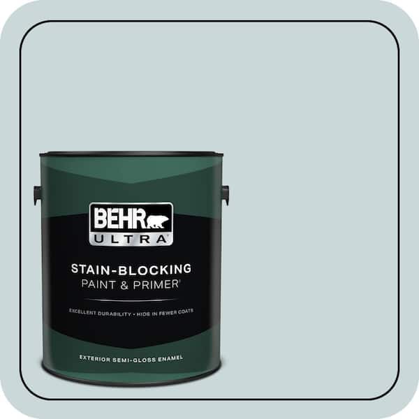 BEHR ULTRA 1 gal. #PPU13-16 Offshore Mist Semi-Gloss Enamel Exterior Paint & Primer