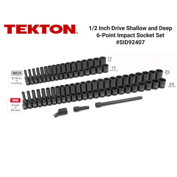 1/2 in. Drive 6-Point Impact Socket Set, 87-Piece (5/16 in. - 1-1/4 in., 8 mm - 32 mm)