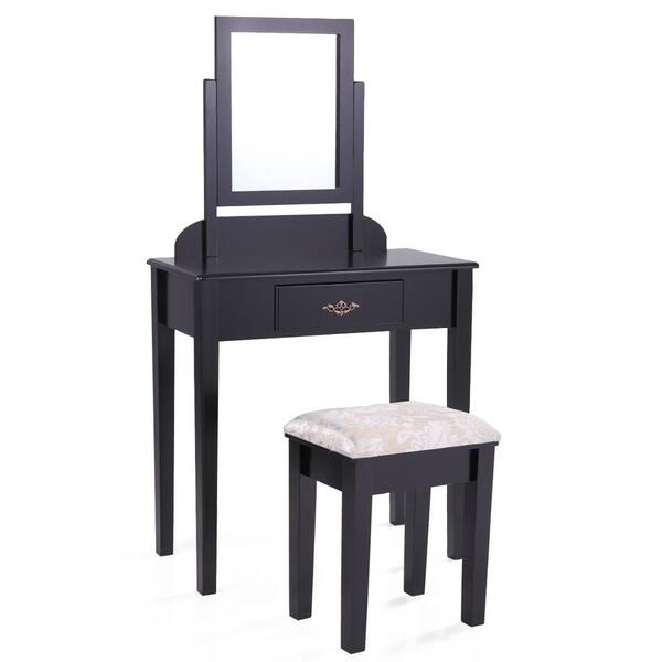 black dresser stool