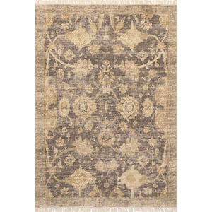 RUGS USA Marigold Vintage Tasseled Sand 8 ft. x 10 ft. Indoor