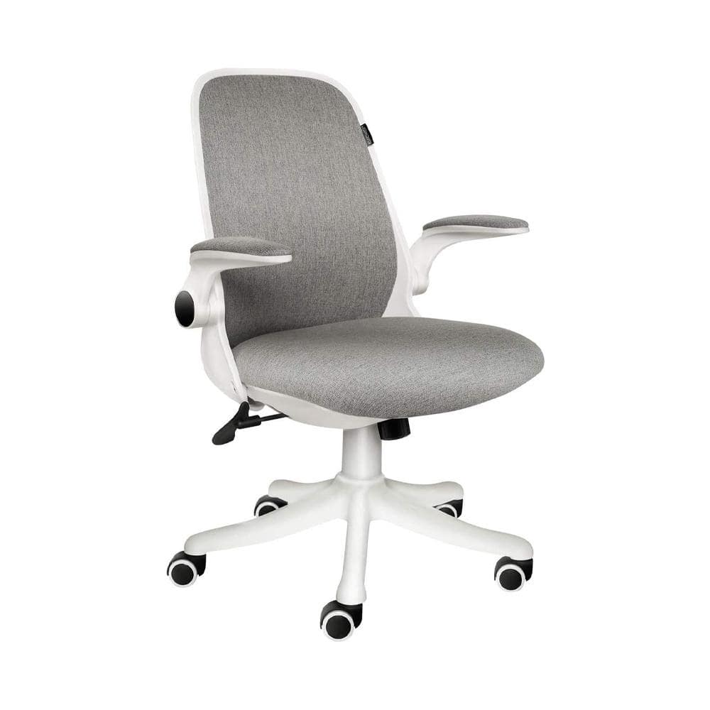 Siavonce Gray Office/Desk Chair with Adjustble Base and Armrest LY-YX ...
