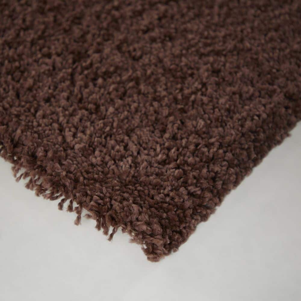 Burnt Orange Geometric Shag Synthetic Area Rug 4' x 6'