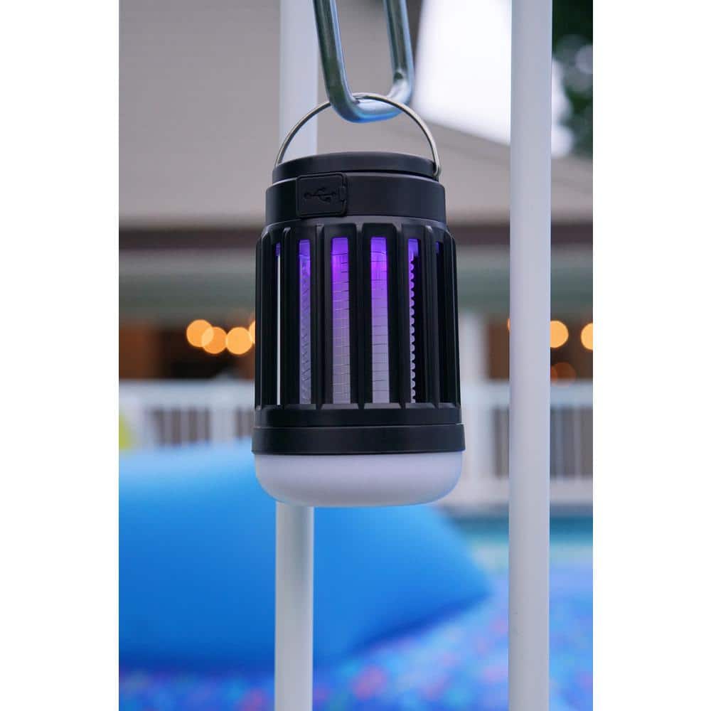 Black Solar LED Lantern and Bug Zapper