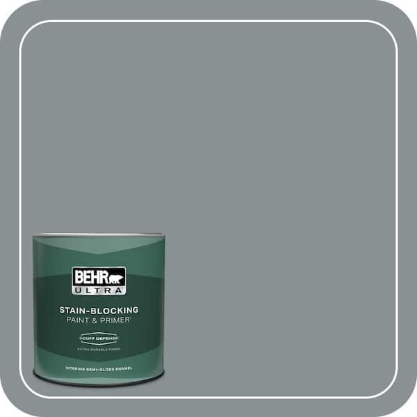BEHR ULTRA 1 qt. #MQ5-29 Gotham Gray Extra Durable Semi-Gloss Enamel Interior Paint & Primer
