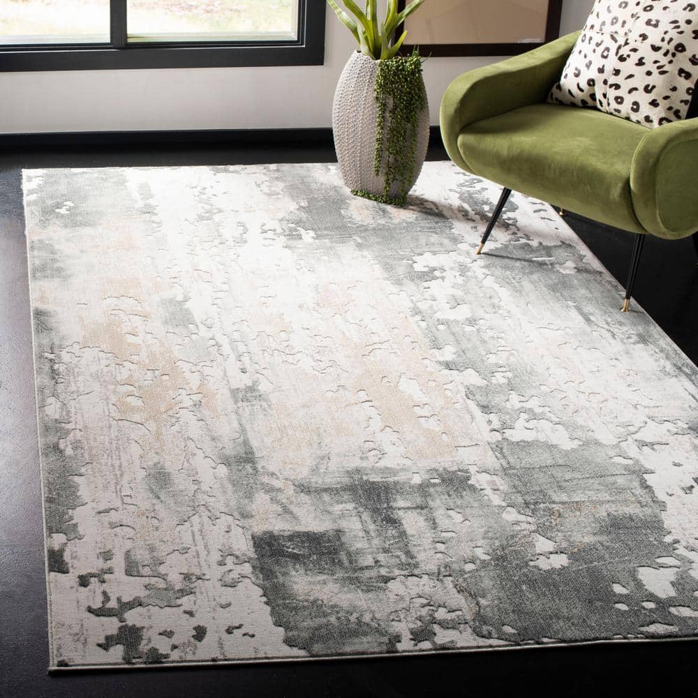 Vogue 3 ft. x 3 ft. Square Beige/Charcoal Distressed Gradient Area Rug price history on PriceWatchPro