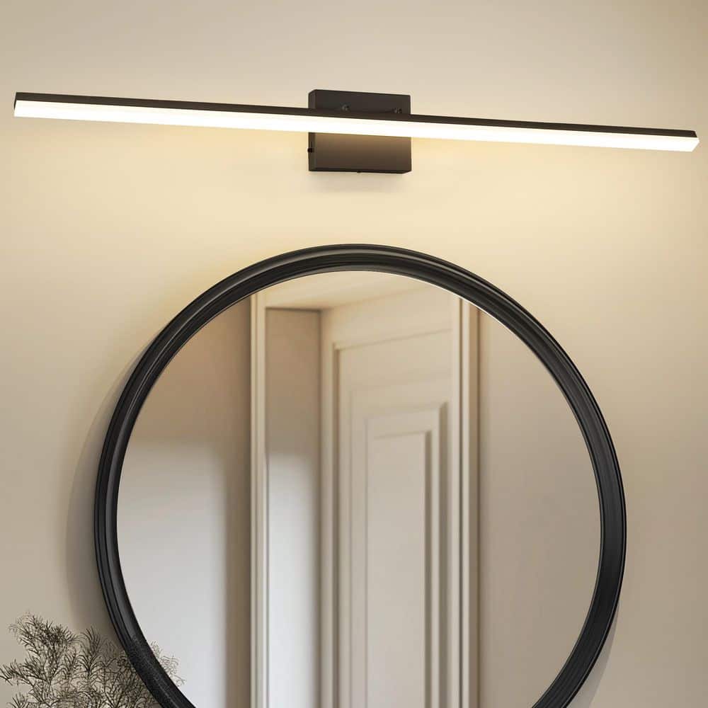 48 in. 1-Light 24W Black Integrated LED Vanity Light, Sleek Bathroom Wall Sconce, ideal for Mirrors and Makeup Areas price history on PriceWatchPro