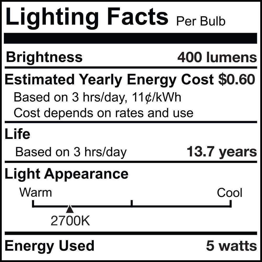 Clear 15-Inch Dimmable LED Filament Bulb Pack