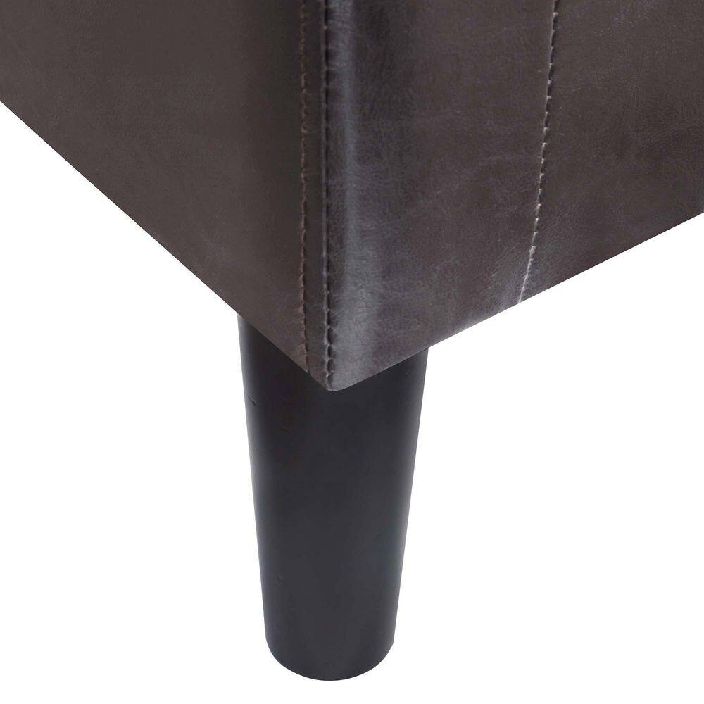Espresso Faux Leather Barrel Accent Chair and Ottoman Set