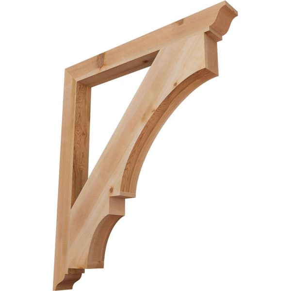 Ekena Millwork 3.5 in. x 44 in. x 38 in. Western Red Cedar Balboa Traditional Smooth Bracket