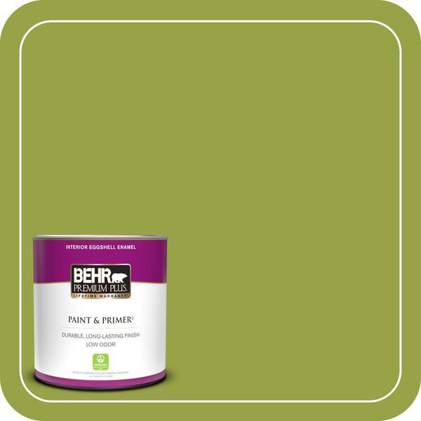 BEHR PREMIUM PLUS 1 qt. #P360-6 Fresh Apple Eggshell Enamel Low Odor Interior Paint & Primer