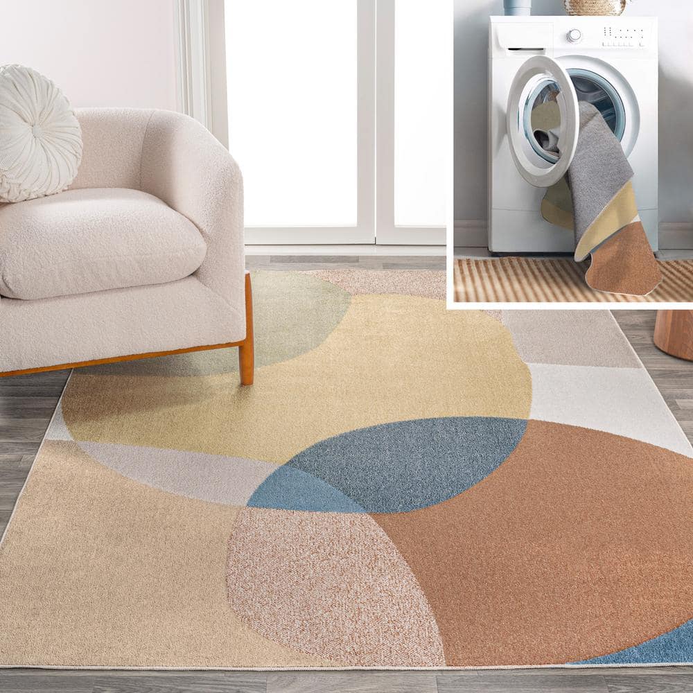 JONATHAN Y Pebble Geometric Kids Novelty Machine Washable Multi 8 Ft   Multi Jonathan Y Area Rugs Wsh307a 8 64 1000 