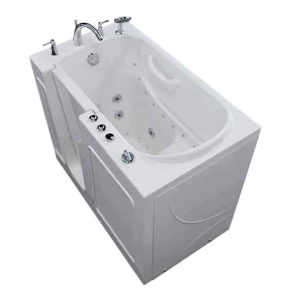 HD Series 46 in. x 26 in. Left Drain Walk-in Combination Jetted Bathtub in White with 1.28 GPF Single Flush Toilet