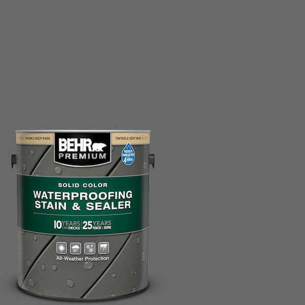 BEHR PREMIUM 1 gal. #PPU26-02 Imperial Gray Solid Color Waterproofing Exterior Wood Stain and Sealer