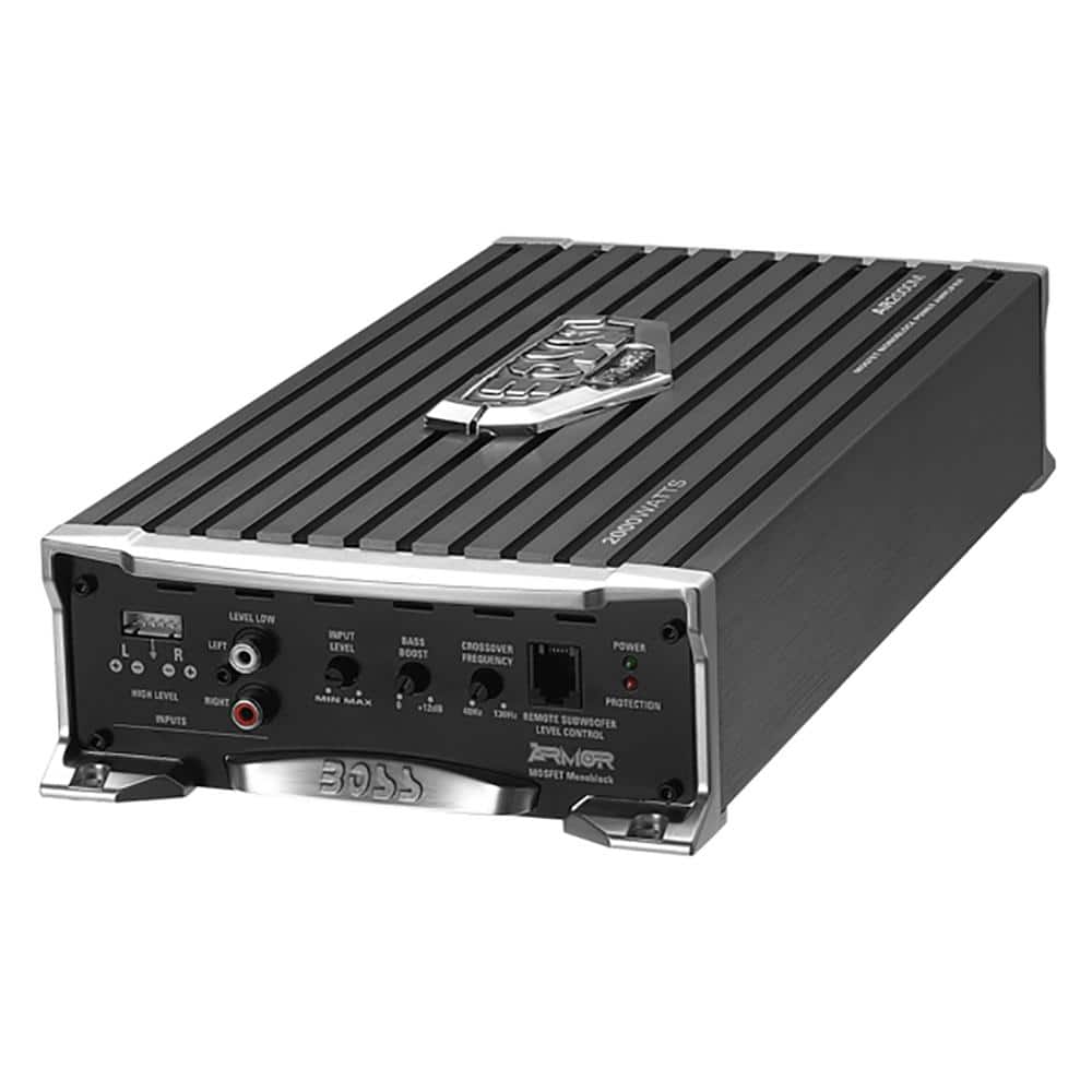 Boss Armor 2000-Watt Monoblock A/B Amplifier Car Audio Amp Plus Bass Remote