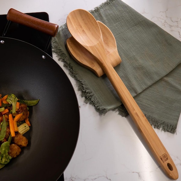 JOYCE CHEN Burnished Bamboo Mixing Spoon, 18 in. J33-2007 - The