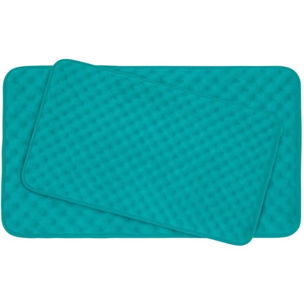 BounceComfort Massage Turquoise Memory Foam 2-Piece Bath Mat Set