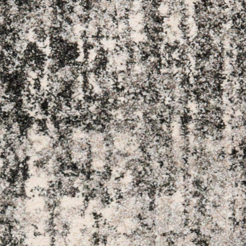 Abstract Shag Black Synthetic 2'3" X 7' Hand-Knotted Runner Rug