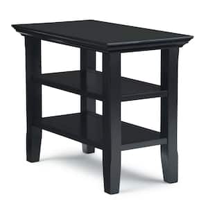 Acadian Solid Wood 14 in. Wide Rectangle Transitional Narrow Side Table in Black