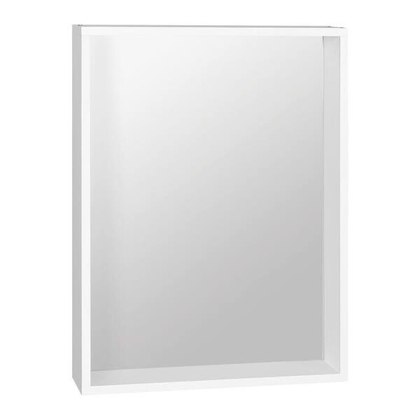 Glacier Bay Modular 27 in. x 20 in. Single Framed Vanity Mirror in White