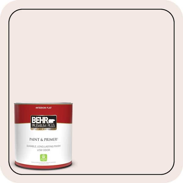 BEHR PREMIUM PLUS 1 qt. #770A-1 Quartz White Flat Low Odor Interior Paint & Primer