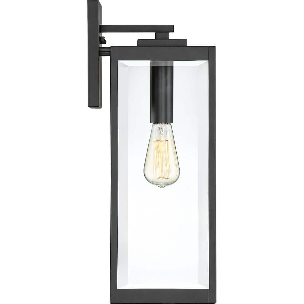 20" Black and Bronze Steel Outdoor Wall Lantern