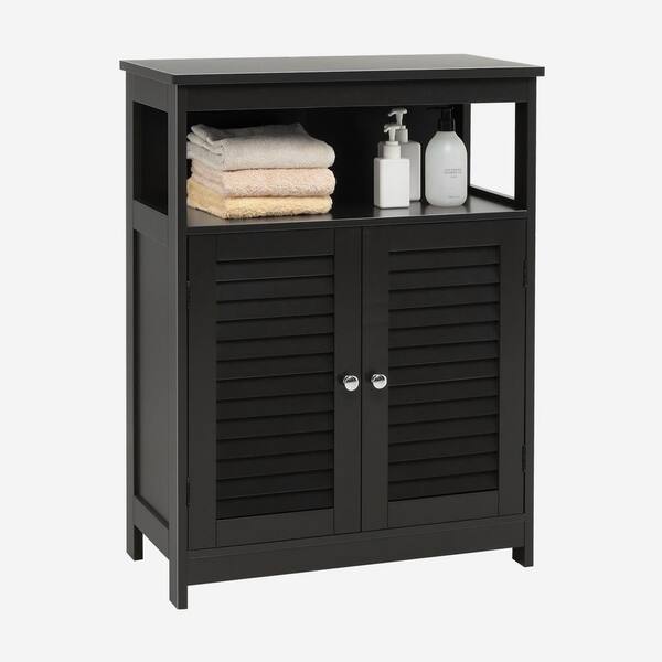 FUNKOL 31.49 in. W x 15.74 in. D x 59 in. H Black Metal Large Freestanding Bathroom  Shelf W1168dx50720 - The Home Depot