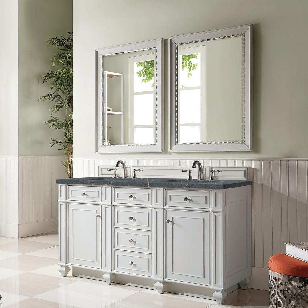 Bristol 60.0 in. W x 23.5 in. D x 34.0 in. H Bathroom Vanity in Bright White with Parisien Bleu Silestone Quartz Top price history on PriceWatchPro