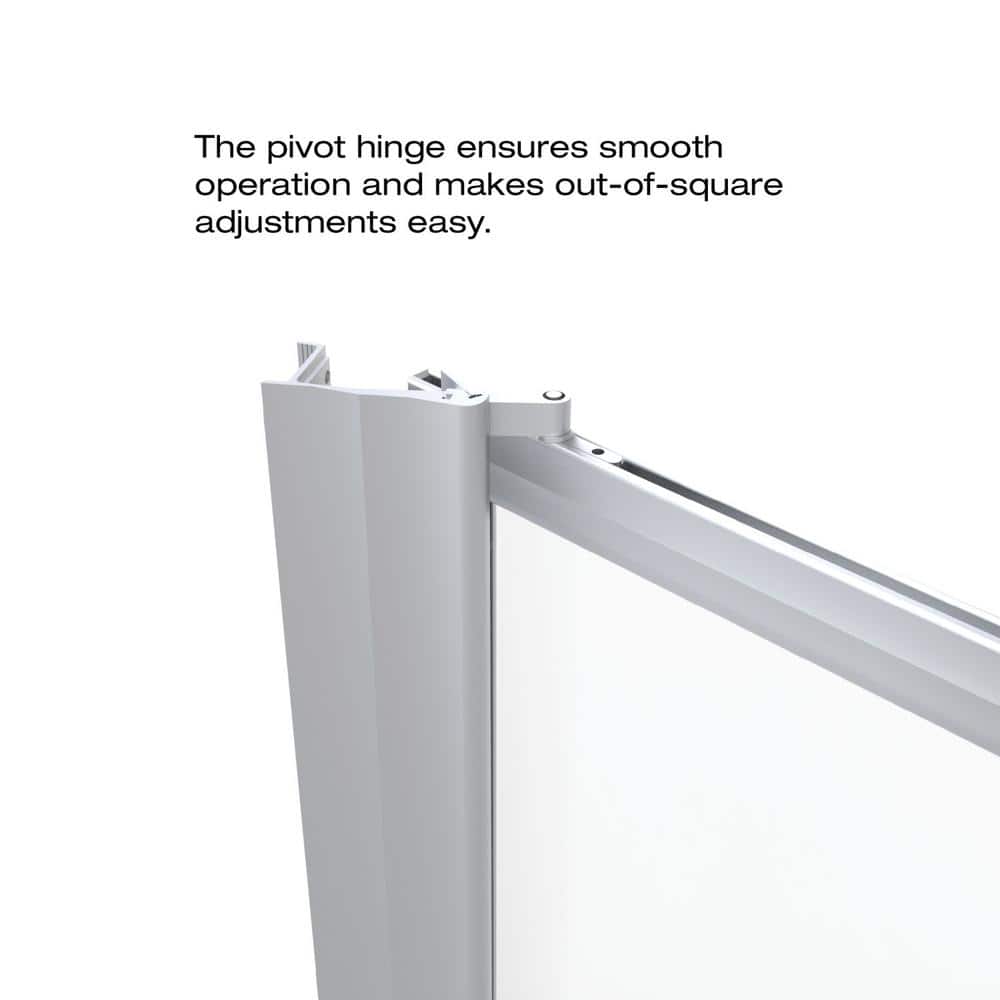 Sopora Brushed Nickel 67" Pivot Framed Shower Door with Clear Glass