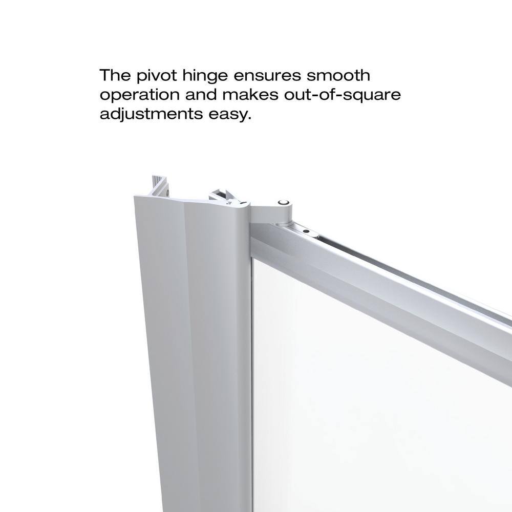 Sopora 37" x 67" Brushed Nickel Framed Pivot Shower Door